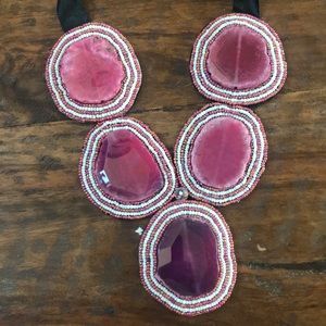 Preloved bespoke pink stones with beads